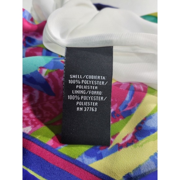 Rafaella‎ Women's Tropical Print Short Sleeve Blouse Colorful Floral Top Size M - Picture 6 of 10